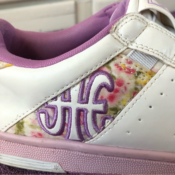 Royal Elastics no-laces white leather sneaker with floral detailing, size 8 - Picture 5 of 6